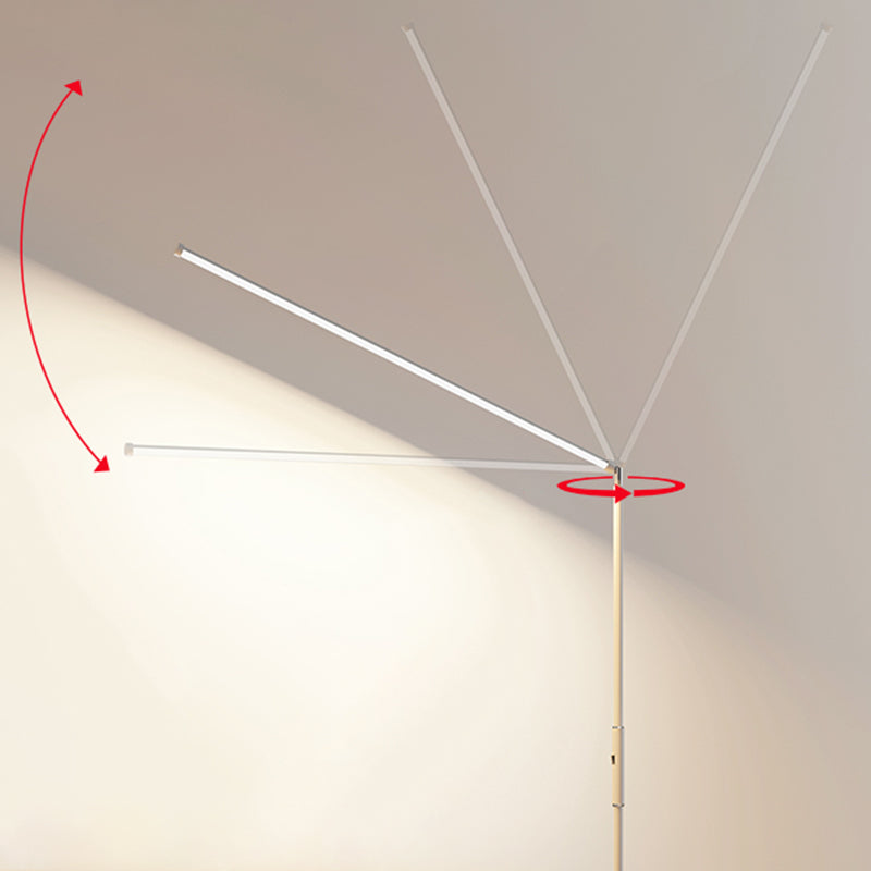 1 leichte lineare Stehlampe zeitgemäße Metall -Floor -Leuchten im Stil von Metallstilen