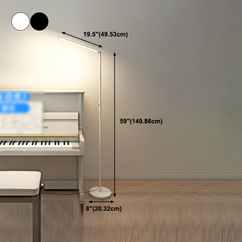 1 Lampada a pavimento lineare leggero in stile contemporaneo in metallo lampade a pavimento