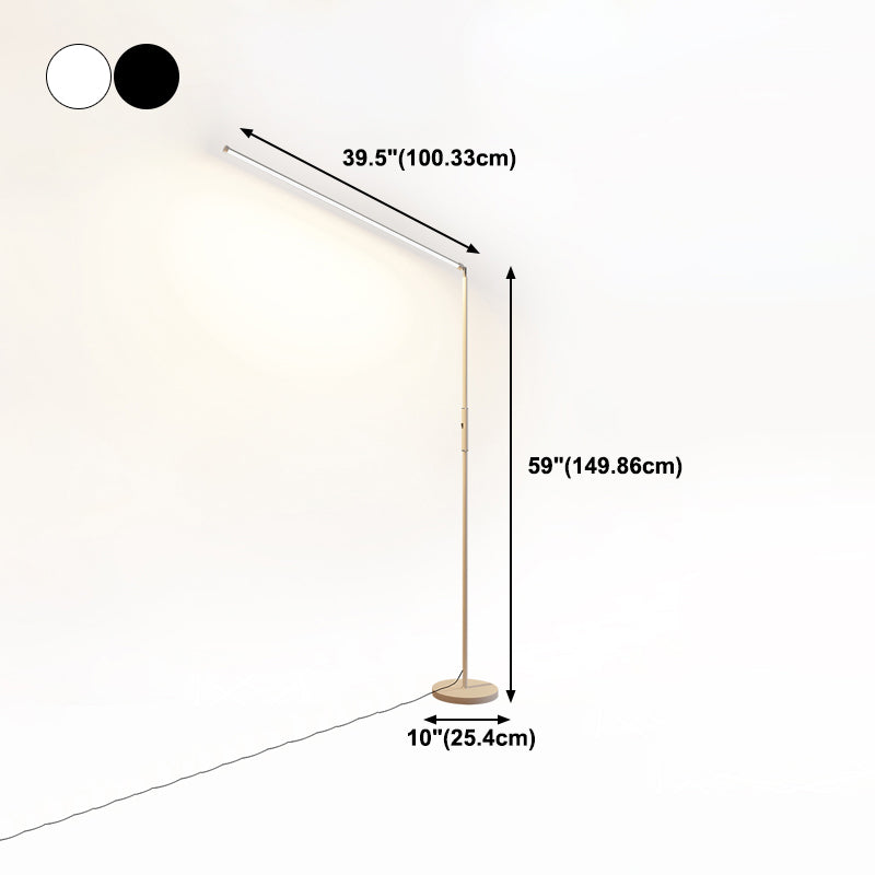 1 Light Linear Floor Lamp Contemporary Style Metal Floor Light Fixtures