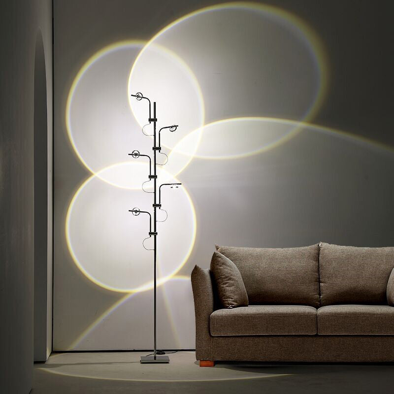 Contemporary Linear Floor Lamp Metal LED Floor Light in Silver for Living Room