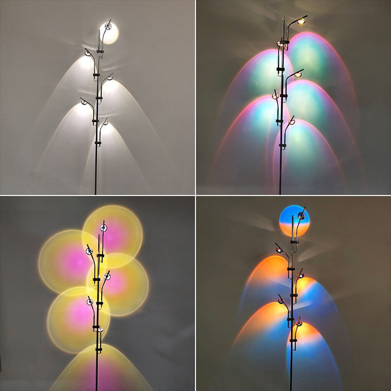 Contemporary Linear Floor Lamp Metal LED Floor Light in Silver for Living Room