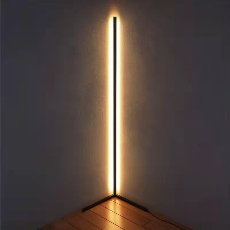 Contemporary Linear Floor Lamp Metal Black 55" High LED Floor Light for Living Room