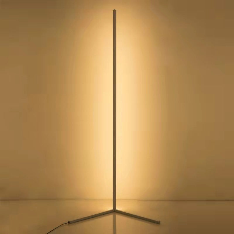 Contemporary Linear Floor Lamp Metal Black 55" High LED Floor Light for Living Room