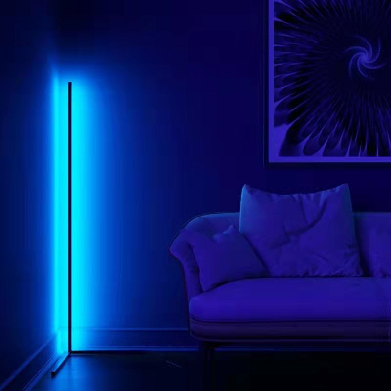 Lampe à fleurs linéaires contemporaine métal noir 55 "haut de plancher à LED haut pour le salon