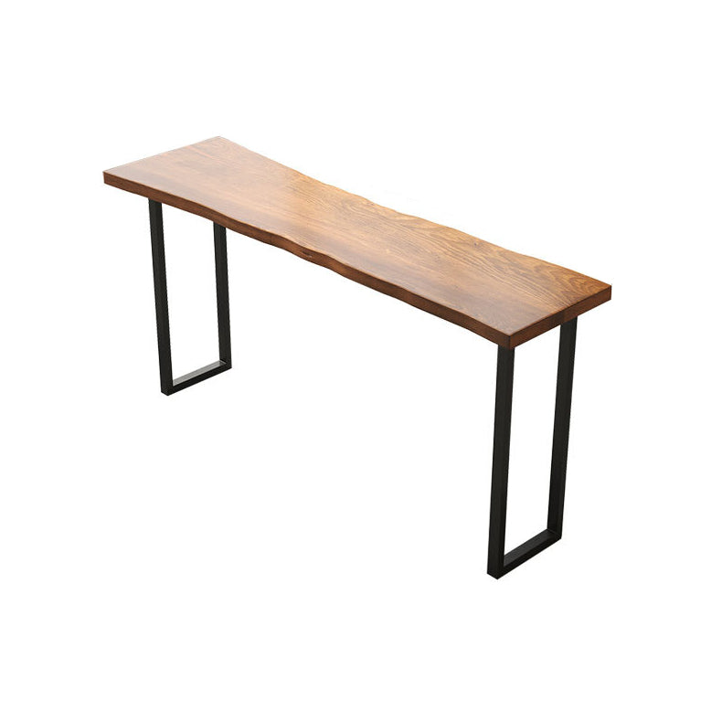 Brown Modern Style Bar Table in Solid Wood and Iron Coffee Shop Bar Table