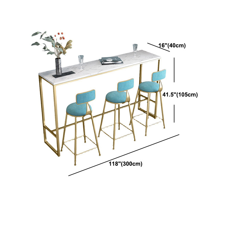 Rectangle Stone Bar Counter Traditional Luxury Bar Counter with Trestle Base