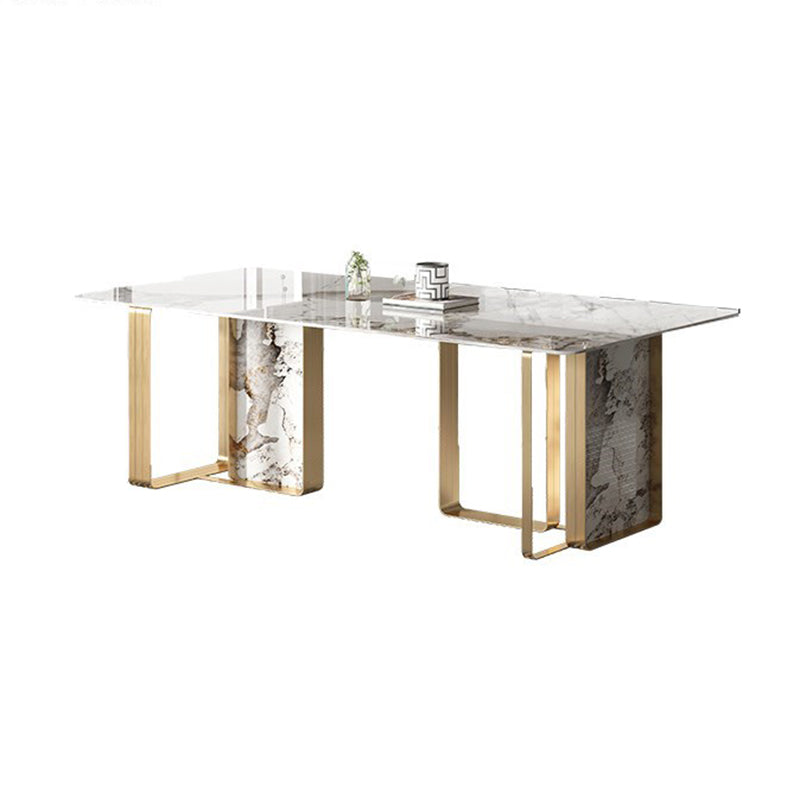 Luxury 1/4/5/7 Pieces Rectangle Dining Set Sintered Stone Dining Table with Chairs