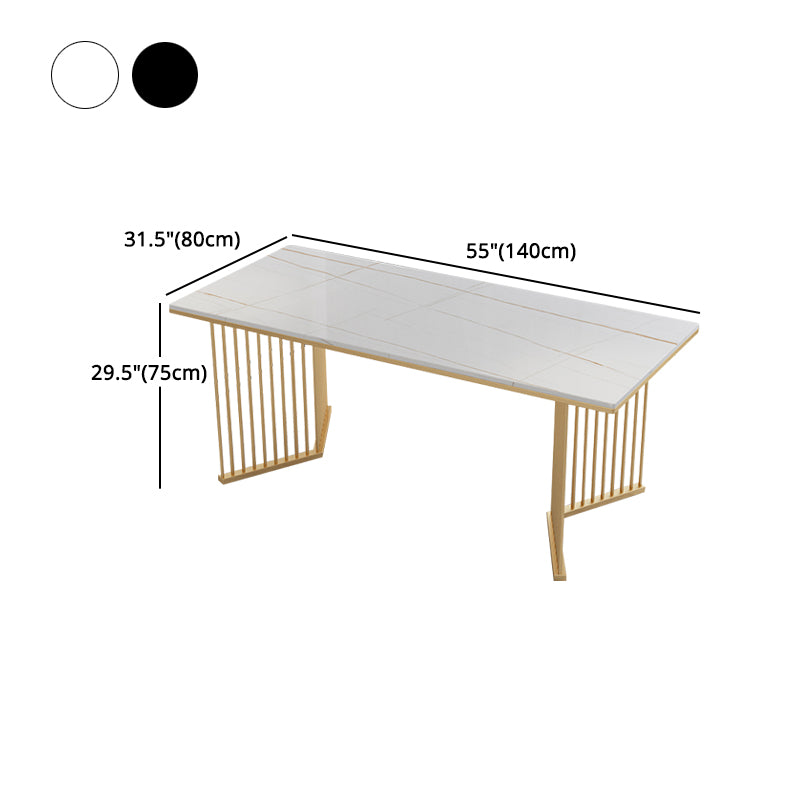 Glam 1/5/7 Pieces Dining Set Rectangle Stone Dining Table for Kitchen