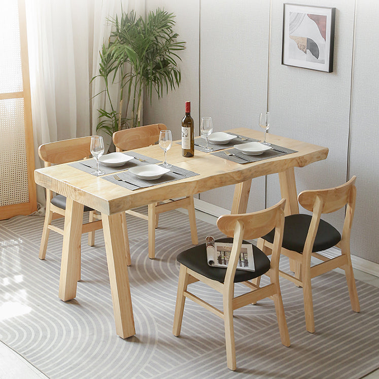 Modern 1/2/5 Pieces Rectangle Dining Set Solid Wood Dining Table with Chairs