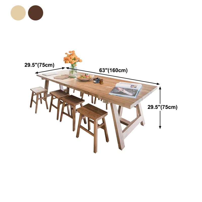 Dining Room Kitchen Table Modern Rectangle Pine Solid Wood Dinette Table