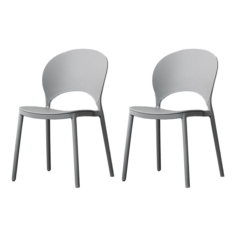 Contemporary Stacking Open Side Chair Matte Finish Home Dining Chair