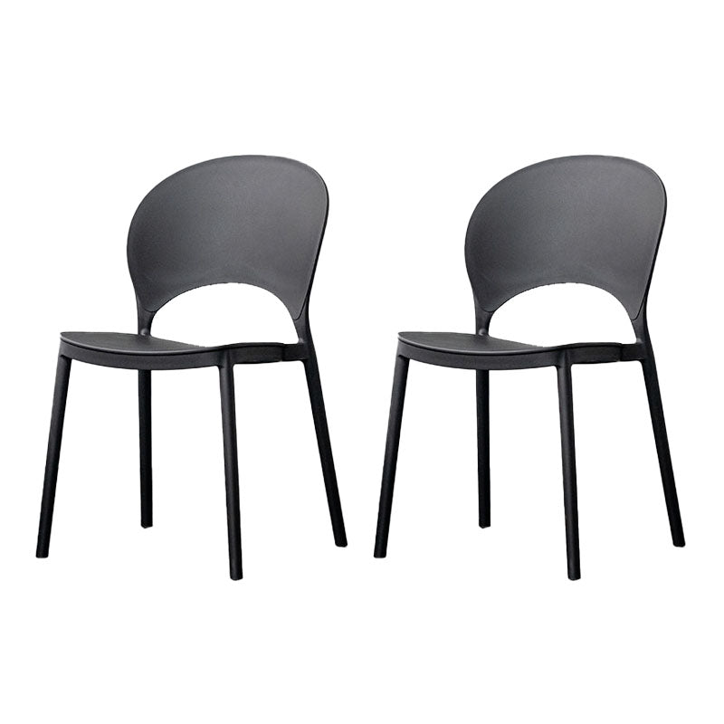 Contemporary Stacking Open Side Chair Matte Finish Home Dining Chair