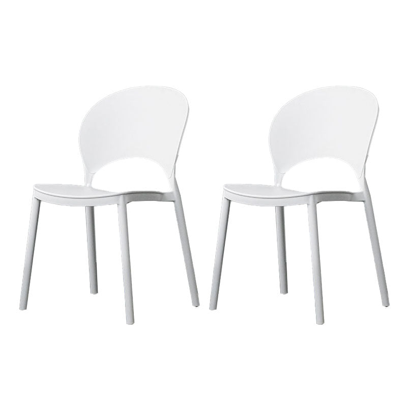 Contemporary Stacking Open Side Chair Matte Finish Home Dining Chair