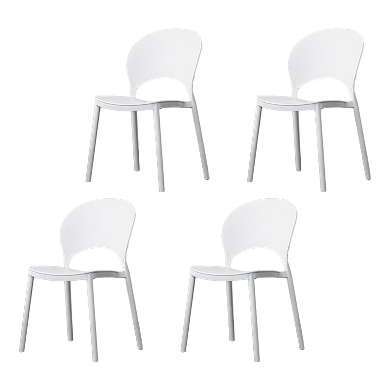 Contemporary Stacking Open Side Chair Matte Finish Home Dining Chair