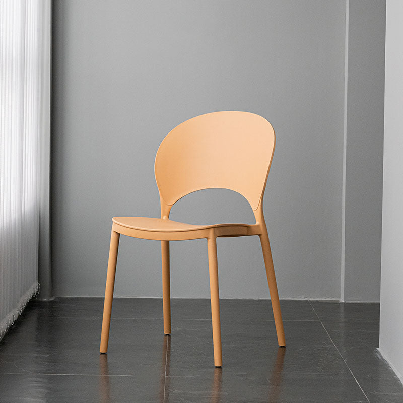 Contemporary Stacking Open Side Chair Matte Finish Home Dining Chair