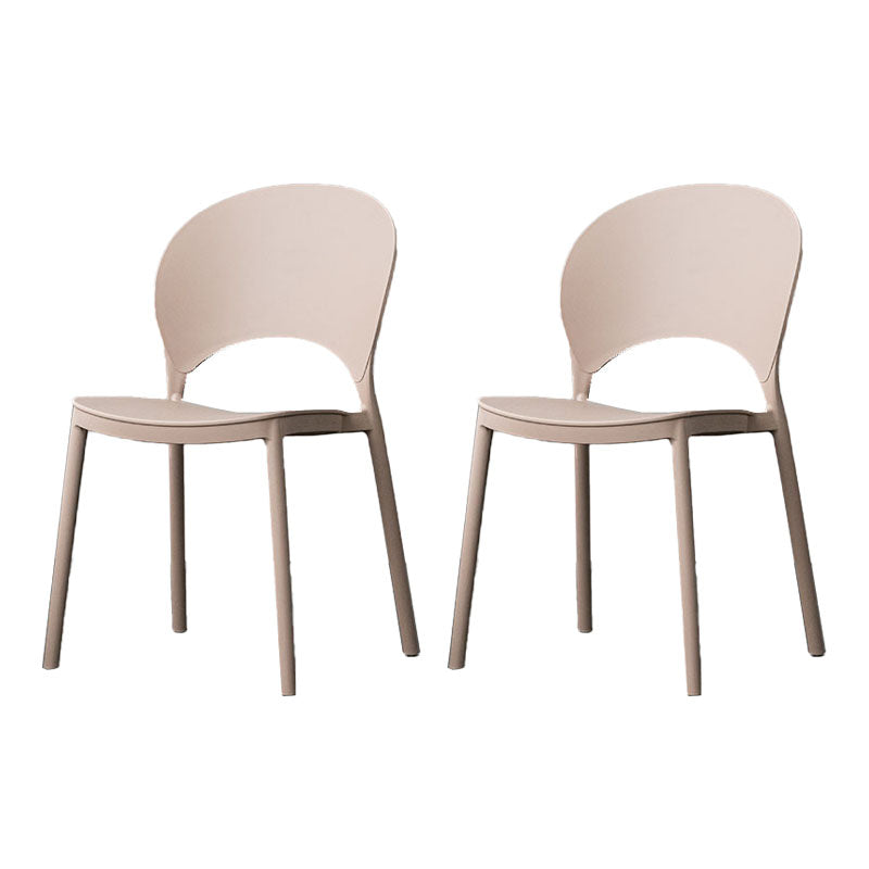 Contemporary Stacking Open Side Chair Matte Finish Home Dining Chair