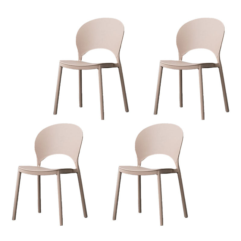 Contemporary Stacking Open Side Chair Matte Finish Home Dining Chair