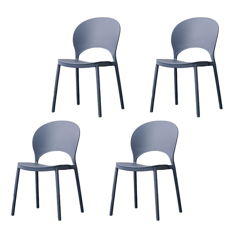 Contemporary Stacking Open Side Chair Matte Finish Home Dining Chair