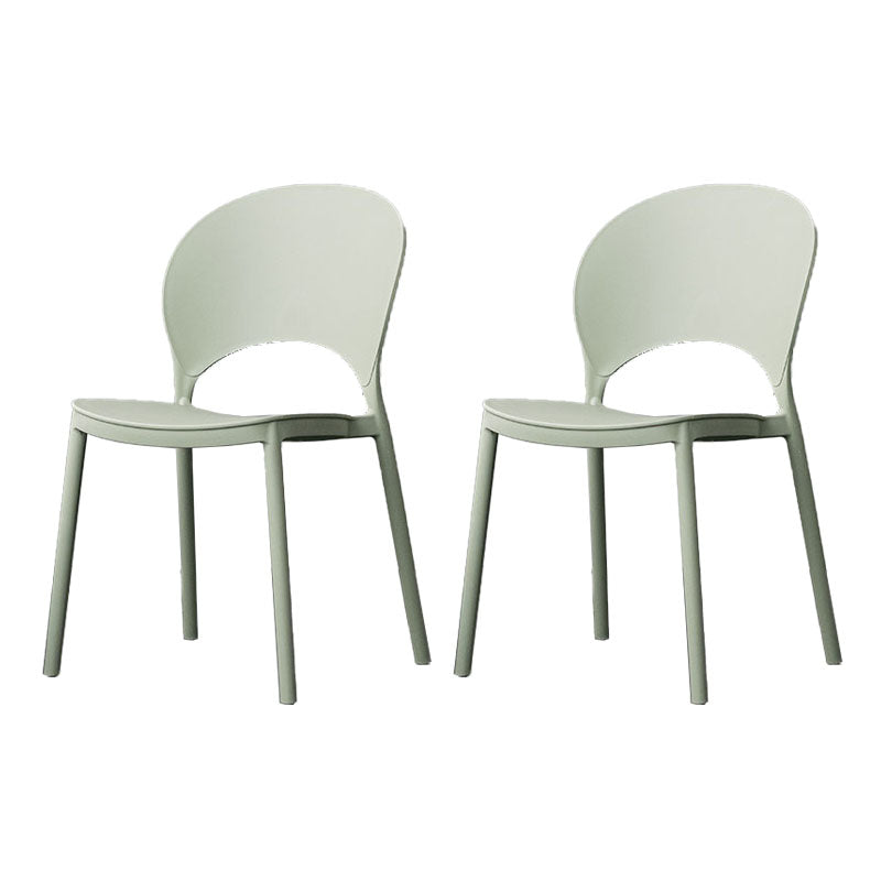 Contemporary Stacking Open Side Chair Matte Finish Home Dining Chair