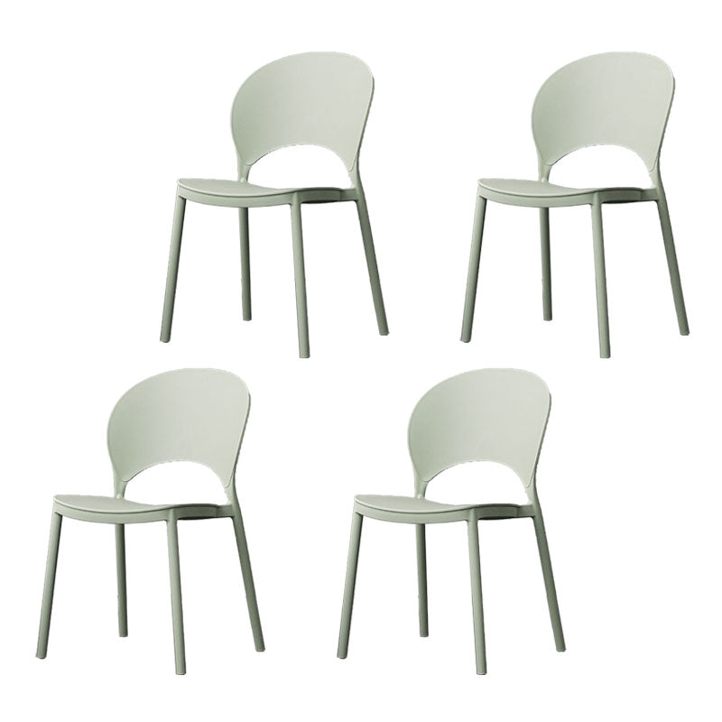 Contemporary Stacking Open Side Chair Matte Finish Home Dining Chair