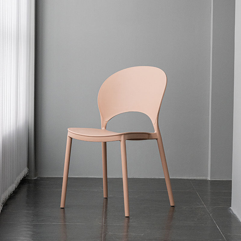 Contemporary Stacking Open Side Chair Matte Finish Home Dining Chair