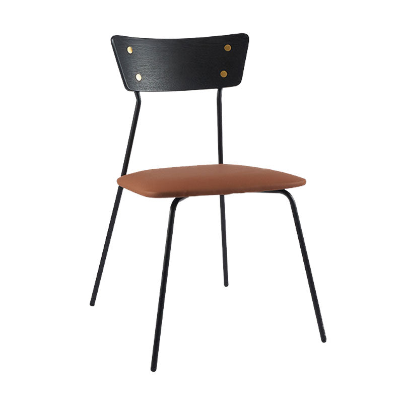 Industrial Style Open Back Side Chair Faux Leather Side Chair