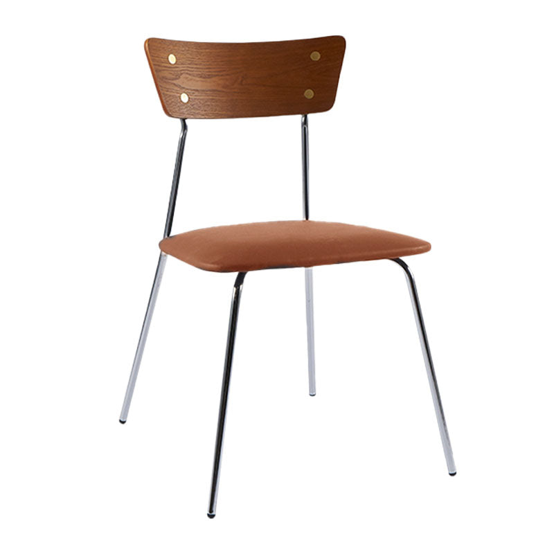 Industrial Style Open Back Side Chair Faux Leather Side Chair