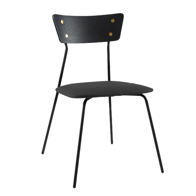 Industrial Style Open Back Side Chair Faux Leather Side Chair