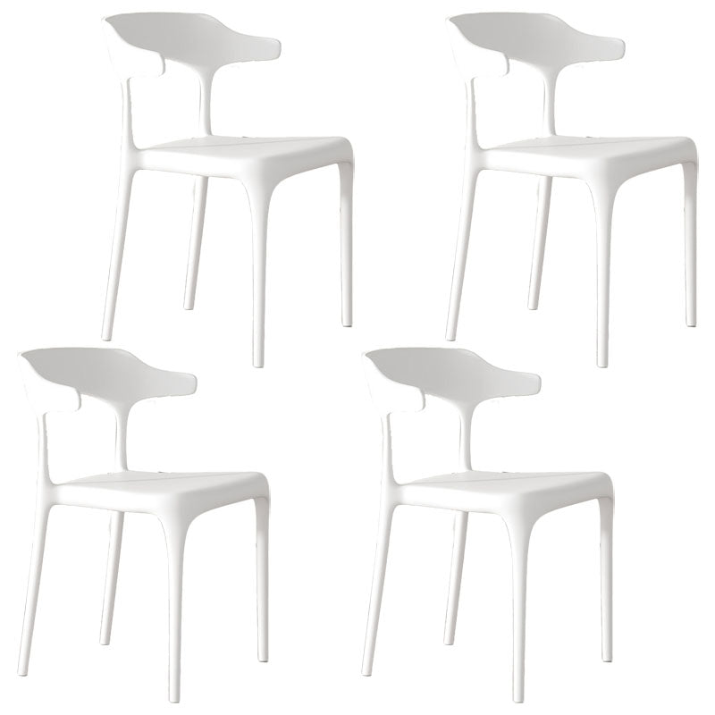 Contemporary Style Stackable Chairs Dining Armless Chairs with Plastic Legs