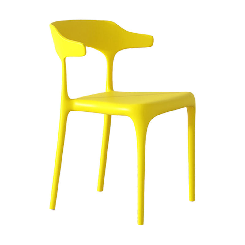 Contemporary Style Stackable Chairs Dining Armless Chairs with Plastic Legs