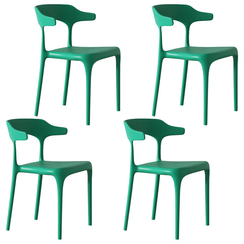 Contemporary Style Stackable Chairs Dining Armless Chairs with Plastic Legs