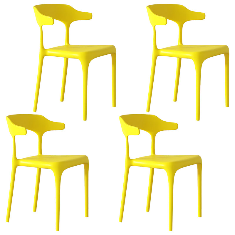 Contemporary Style Stackable Chairs Dining Armless Chairs with Plastic Legs