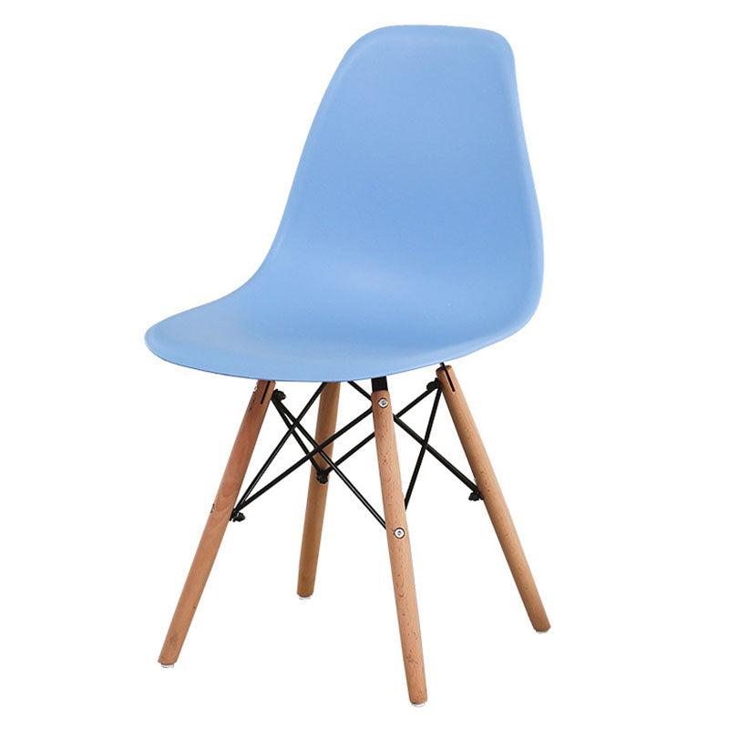 Modern Plastic Home Side Chair Matte Finish Solid Back Dining Chair