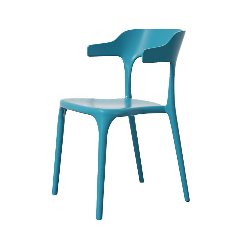 Modern Plastic Home Arm Chair Matte Finish Open Dining Chair