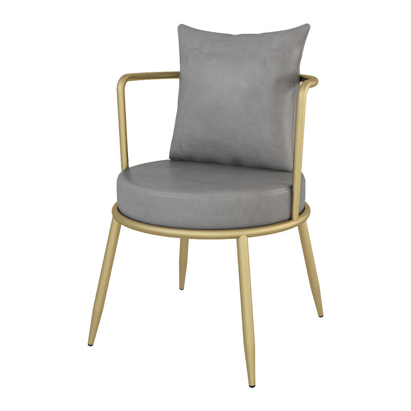 Scandinavian Upholstered Linen Fabric Dining Chair Open Back Side Chair