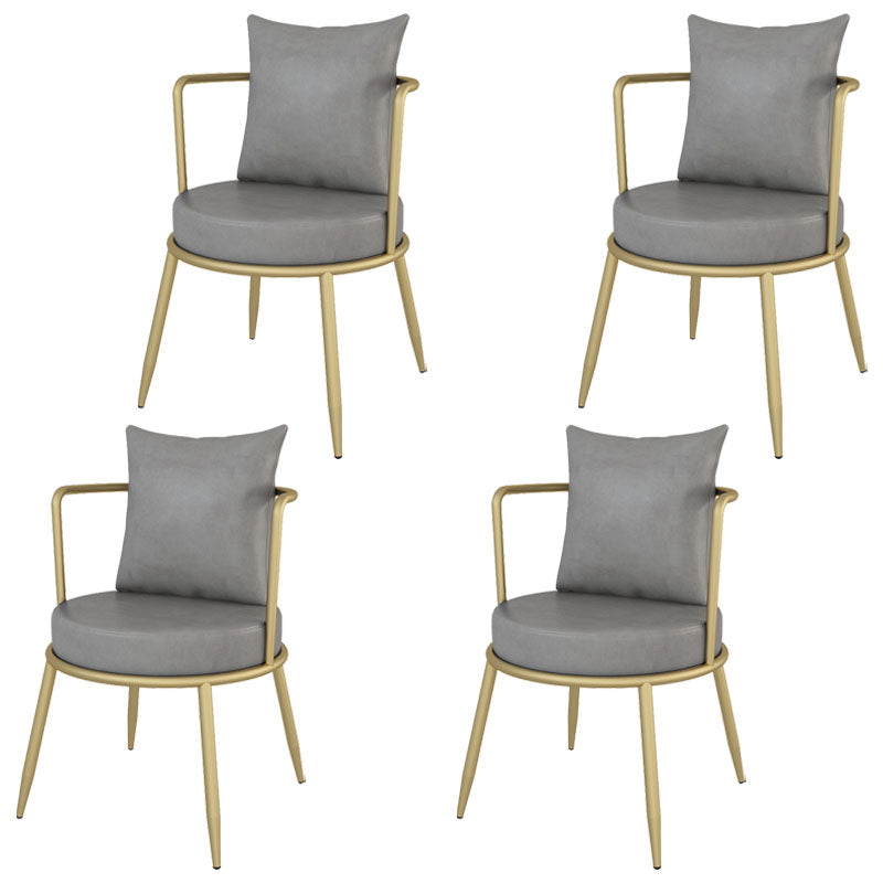 Scandinavian Upholstered Linen Fabric Dining Chair Open Back Side Chair