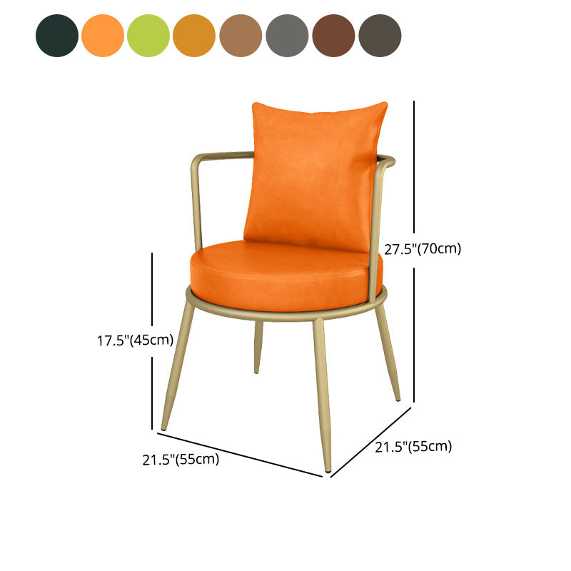 Scandinavian Upholstered Linen Fabric Dining Chair Open Back Side Chair