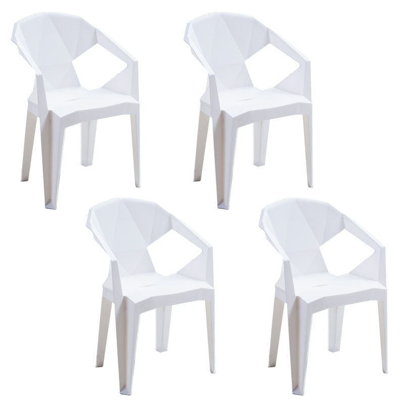 Contemporary Style Stackable Chair Dining Arm Chair with Plastic Legs