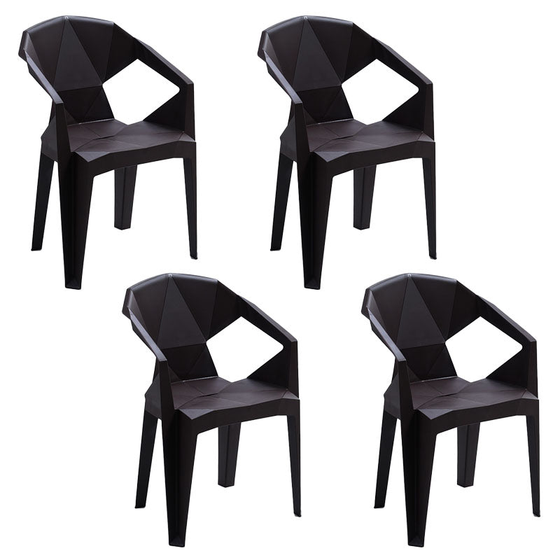 Contemporary Style Stackable Chair Dining Arm Chair with Plastic Legs