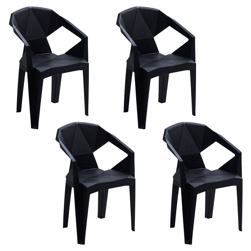 Contemporary Style Stackable Chair Dining Arm Chair with Plastic Legs