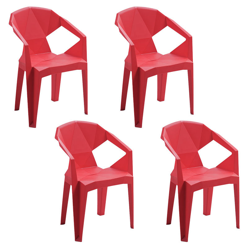 Contemporary Style Stackable Chair Dining Arm Chair with Plastic Legs