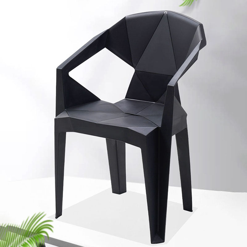 Contemporary Style Stackable Chair Dining Arm Chair with Plastic Legs