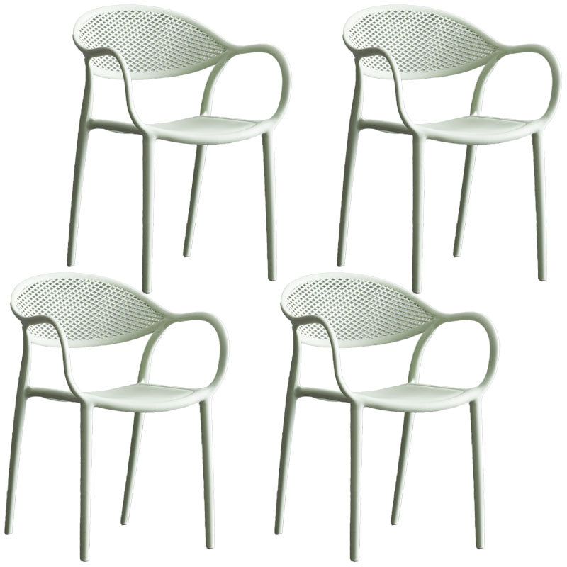 Scandinavian Plastic Kitchen Dining Room Arm Chair Open Back Chair