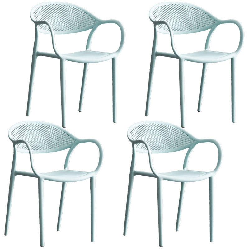 Scandinavian Plastic Kitchen Dining Room Arm Chair Open Back Chair