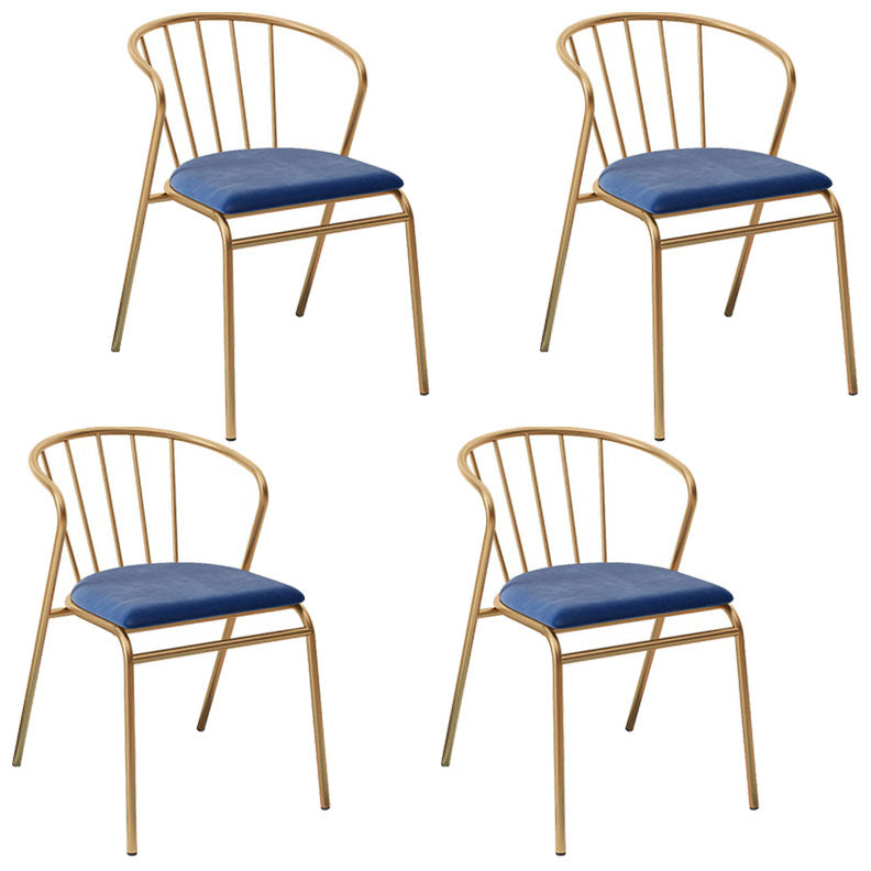 Scandinavian Windsor Back Armless Chairs Upholstered Side Chair