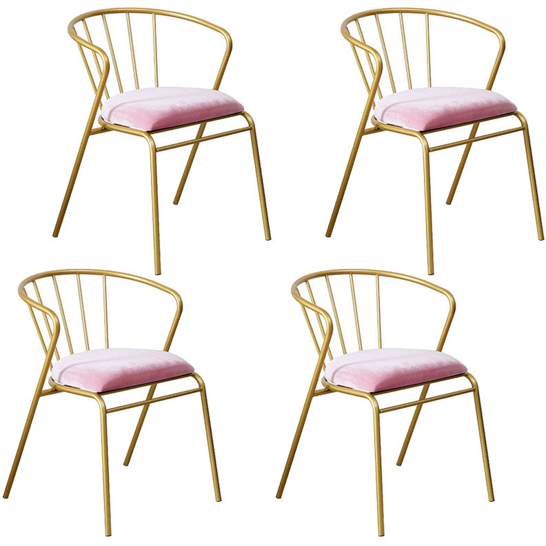 Scandinavian Windsor Back Armless Chairs Upholstered Side Chair