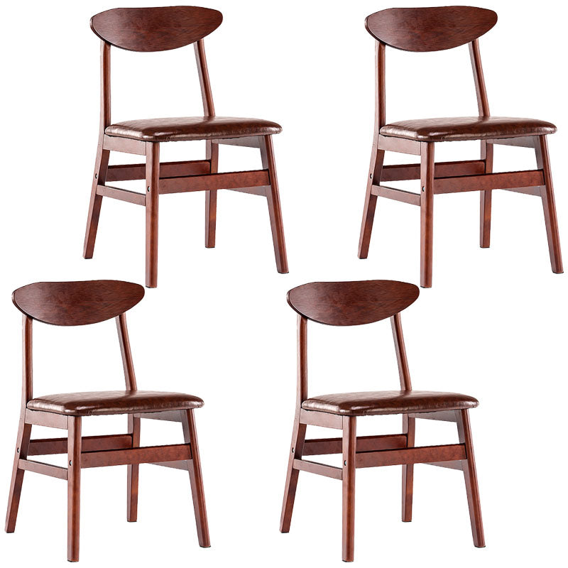 Industrial Wood Kitchen Dining Room Chair Open Back Side Chair