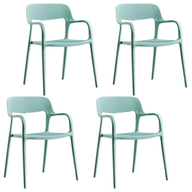 Plastic Scandinavian Kitchen Dining Room Arm Chair Open Back Chair