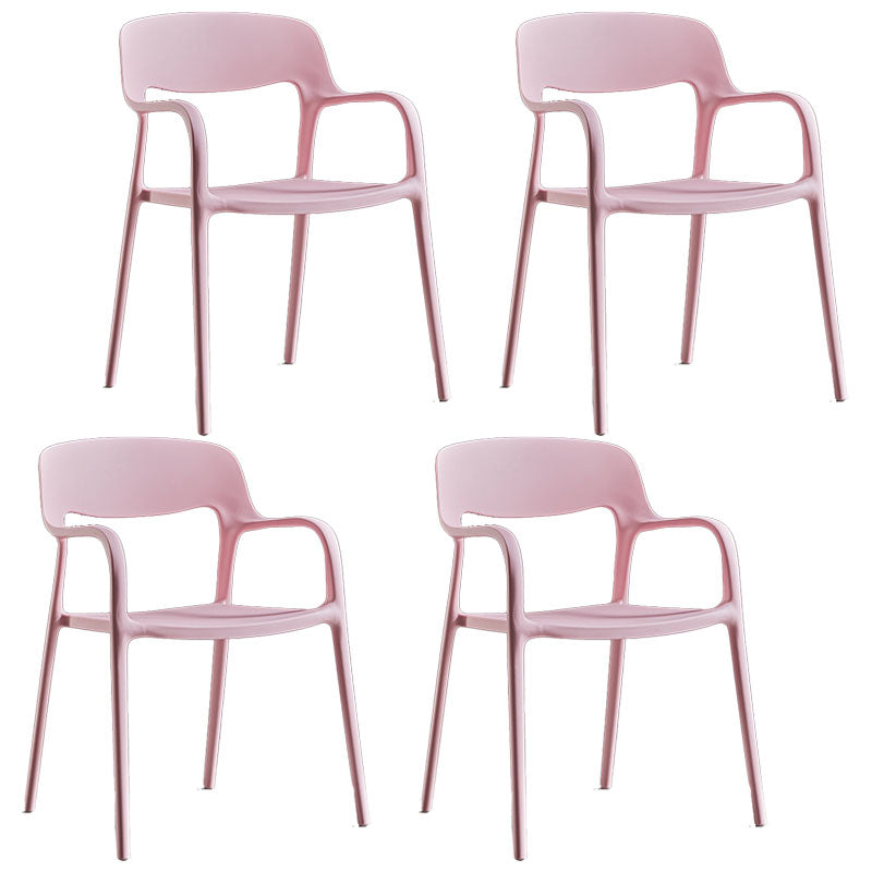 Plastic Scandinavian Kitchen Dining Room Arm Chair Open Back Chair