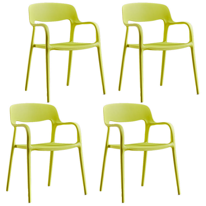 Plastic Scandinavian Kitchen Dining Room Arm Chair Open Back Chair